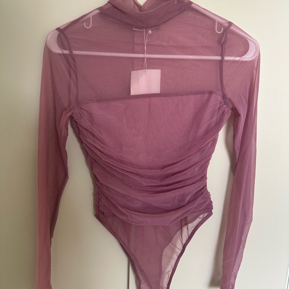 Mauve sheer tuneck body suit